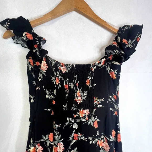 Ambiance Floral Flutter‎ Sleeve Maxi Dress Split Skirt Size Small - Picture 4 of 13